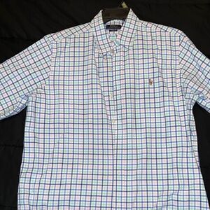 Polo by Ralph Lauren Men's Blue Checkered Button Down Shirt